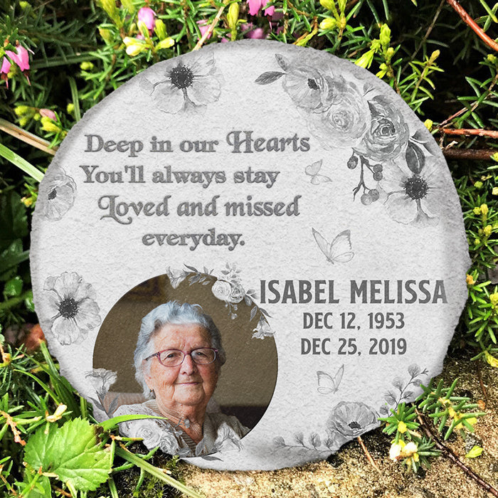 Custom Photo Memorial Garden Decor - Personalized Memorial Stone