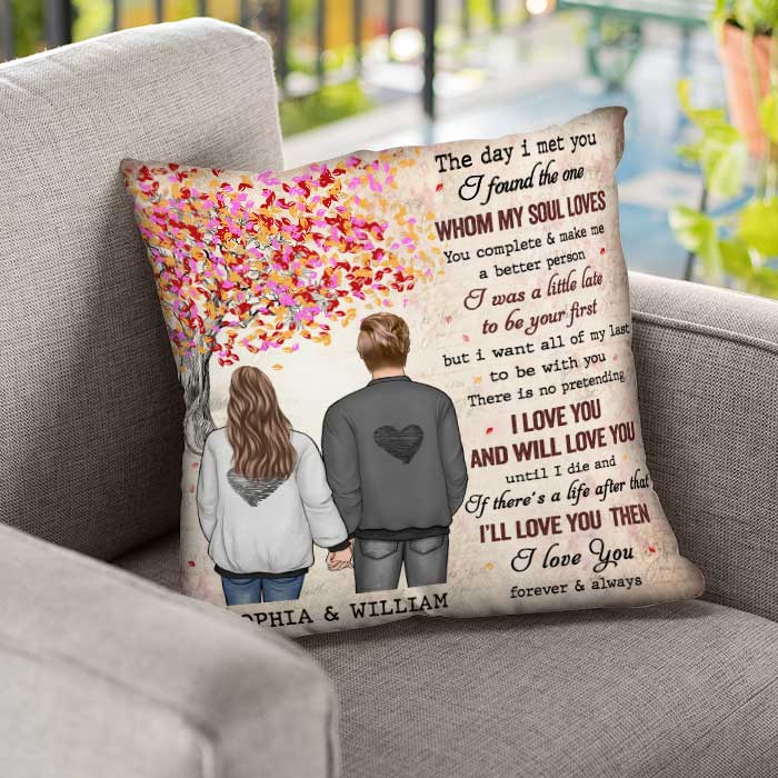 Custom Name Romantic Love Gifts for Couples - Personalized Pillow