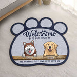 Custom Pet Name Paw Print Pet Lover Home Decor - Personalized Shaped Doormat
