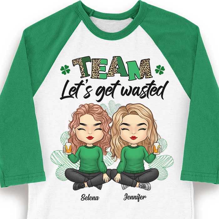 Custom Name St. Patrick's Day Drinking Gifts for Women - Personalized Raglan Shirt