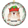 Happy Christmas With Fur Baby - Dog & Cat Personalized Custom Ornament - Ceramic Round Shaped - Christmas Gift For Pet Owners, Pet Lovers