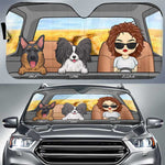 Custom Name Dog Family Gifts for Pet Lovers - Personalized Auto Sunshade