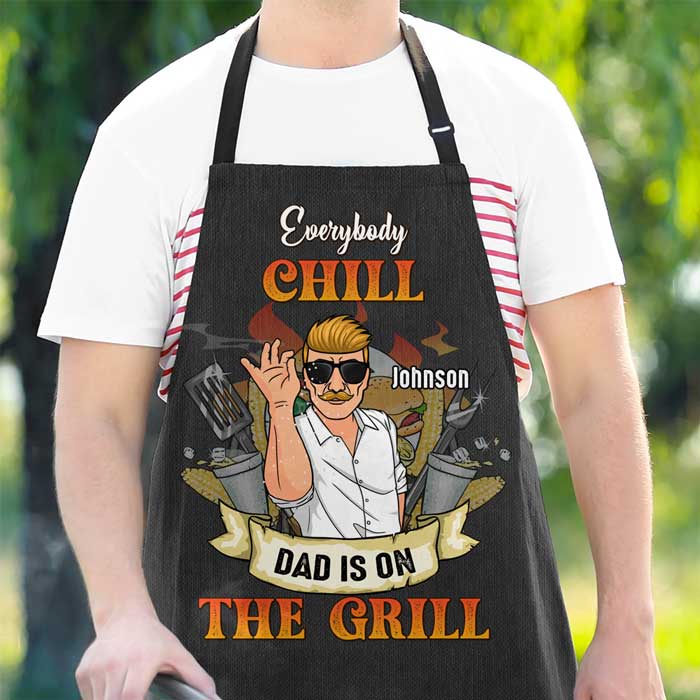 Custom Name Funny Dad Grill Gifts - Personalized Apron