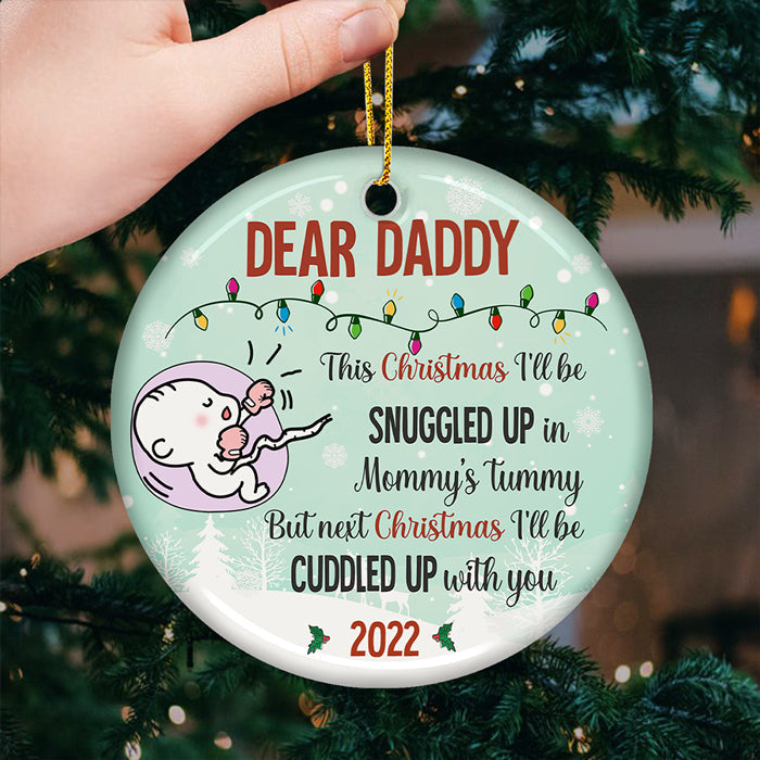 Pregnancy Announcement Christmas Ornament for Dad