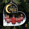 I Love You To The Moon And Back - Personalized Custom Heart Shaped Acrylic Christmas Ornament - Gift For Grandma, Grandparents, Christmas Gift