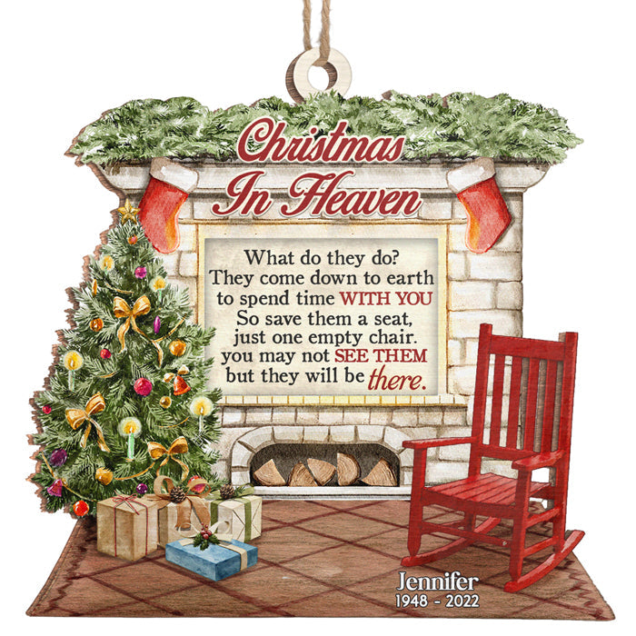 Custom Christmas In Heaven Memorial Gifts - Personalized Ornament