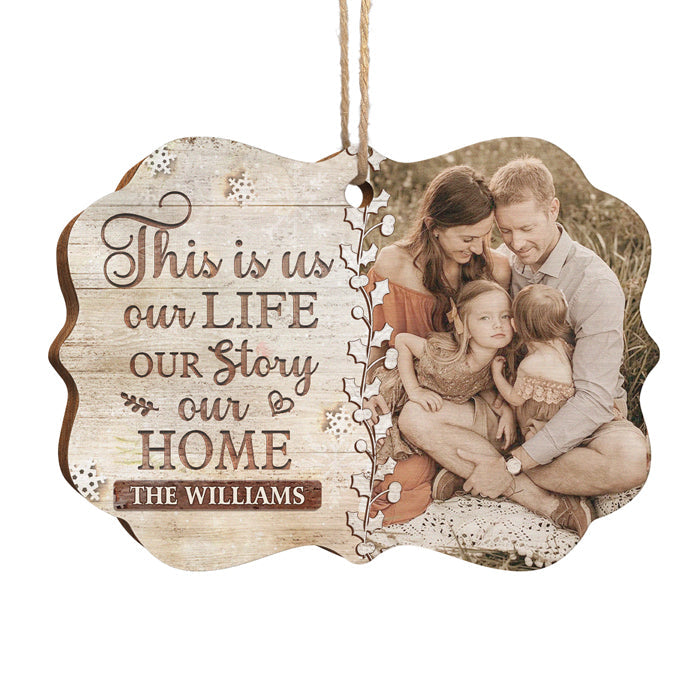 Custom Photo Family Story Christmas Gifts - Personalized Ornament