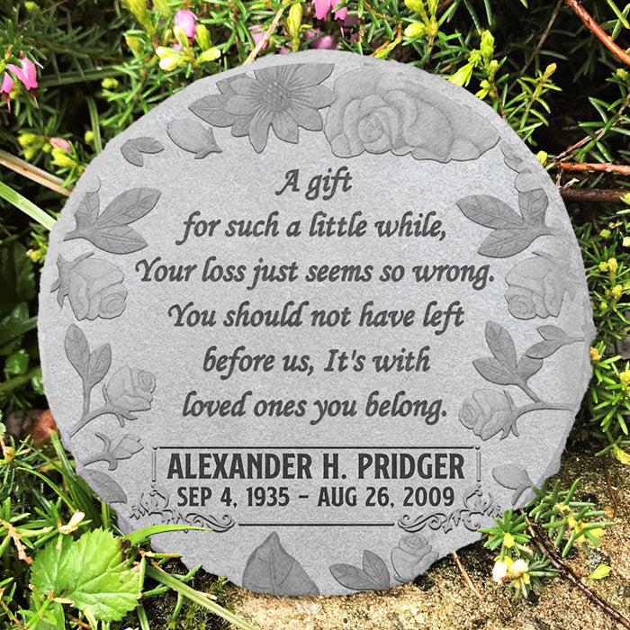 Custom Name Memorial Garden Tribute - Personalized Memorial Stone