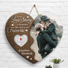 Our Love Story Is My Favorite - Personalized Shaped Wood Sign - Gift For Couples, Husband Wife
