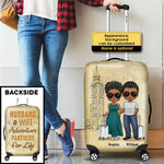 Custom Name Husband Wife Travel Gifts - Personalized Luggage Cover