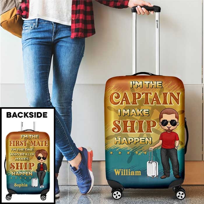Custom Name Funny Couple Travel Gifts - Personalized Luggage Cover