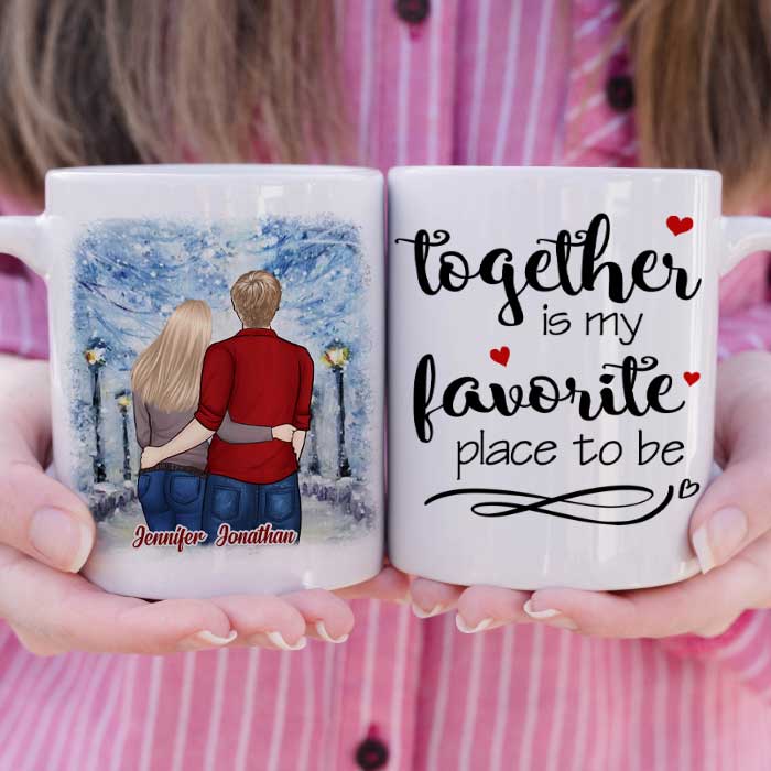 Custom Name Romantic Couple Gifts - Personalized Mugs