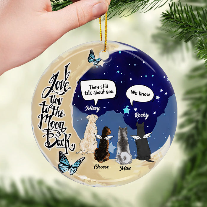 Pet Memorial Love You to the Moon and Back Christmas Ornament