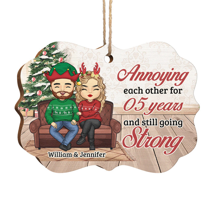 You & Me Annoying Each Other - Personalized Custom Benelux Shaped Wood Christmas Ornament - Gift For Couple, Husband Wife, Anniversary, Engagement, Wedding, Marriage Gift, Christmas Gift