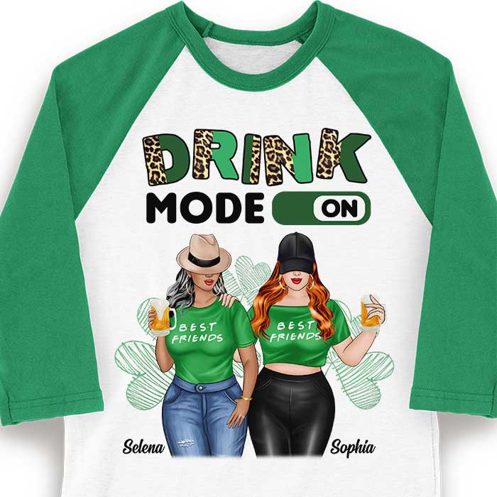 Custom Name Best Friend Drinking Gifts for Women - Personalized Raglan Shirt