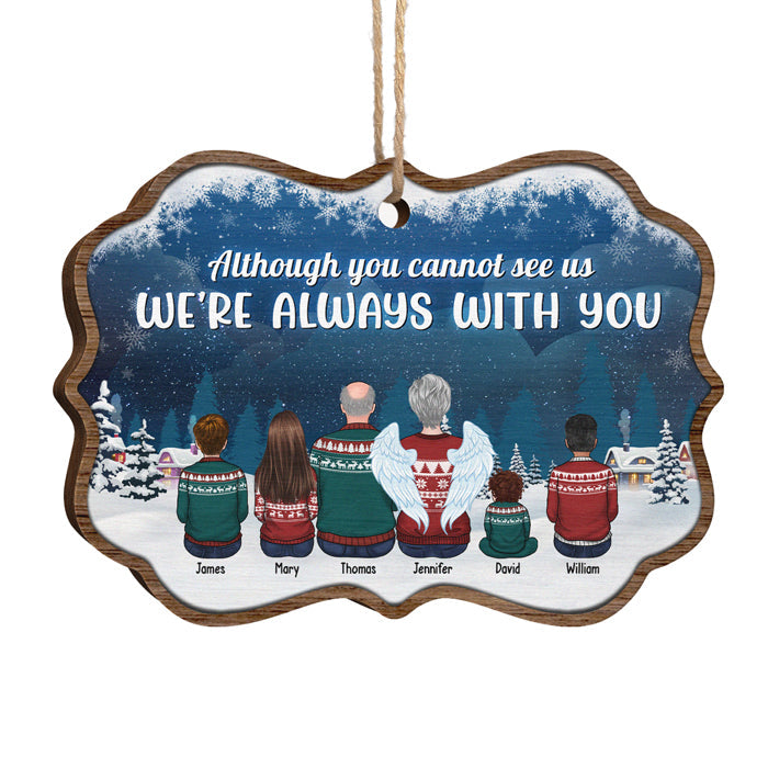 We're Always With You - Personalized Custom Benelux Shaped Wood Christmas Ornament - Memorial Gift, Sympathy Gift, Christmas Gift