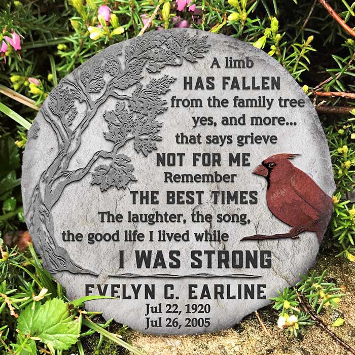 Custom Name Memorial Tree Tribute - Personalized Memorial Stone