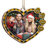 The Love Of Our Family - Personalized Custom Heart Shaped Wood Photo Christmas Ornament - Upload Image, Gift For Family, Christmas Gift