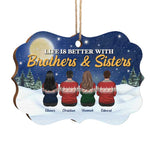 Custom Name Brothers & Sisters Christmas Gifts - Personalized Ornament