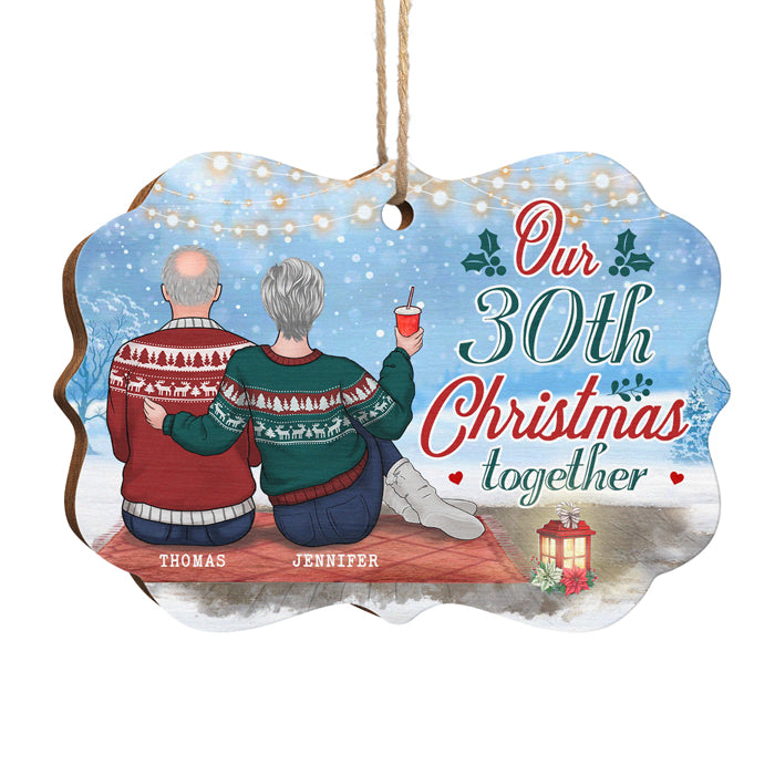 Custom Name Anniversary Christmas Couple Gifts - Personalized Ornament