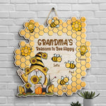Custom Name Bee Happy Gifts for Nana - Personalized Wood Sign