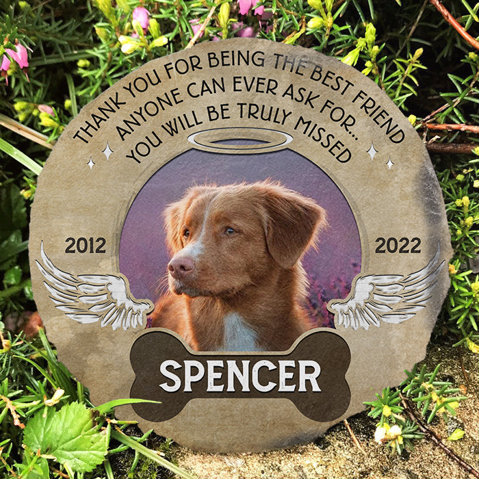 You Will Be Truly Missed - Personalized Memorial Stone, Pet Grave Marker - Upload Image, Memorial Gift, Sympathy Gift
