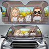 Family Road Trip With Rabbit - Personalized Auto Sunshade - Gift For Couples, Husband Wife