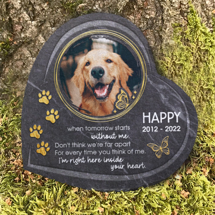 Custom Pet Photo Memorial Gifts for Dog Lovers - Personalized Memorial Stone