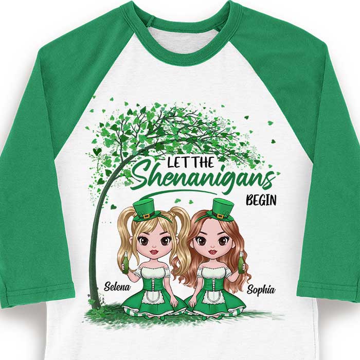 Custom Name St. Patrick's Day Shenanigans Gifts - Personalized Raglan Shirt
