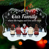 Our Family Where Life Begins & Love Never Ends - Personalized Custom Benelux Shaped Acrylic Christmas Ornament - Gift For Family Members, Christmas Gift