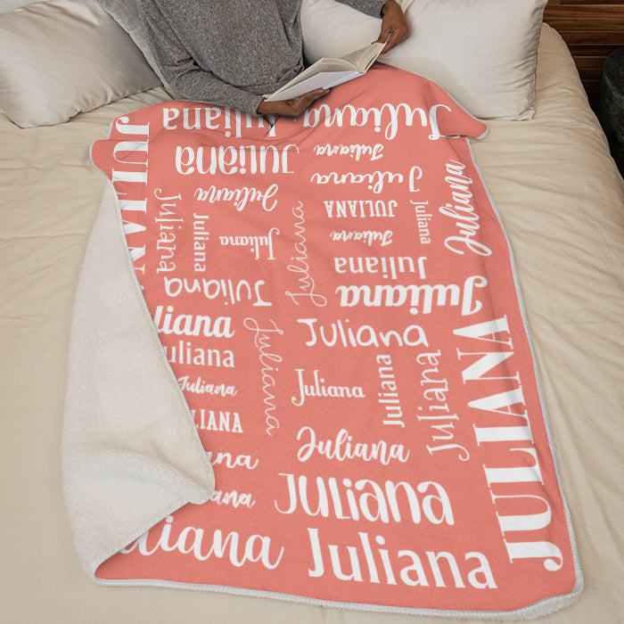Adorable Lettering - Personalized Custom Name Blanket - Gift For Baby Kids, Youth Teenager Adult, Newborn Baby Receiving Gift