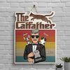 The Catfather - Personalized Shaped Wood Sign - Gift For Dad
