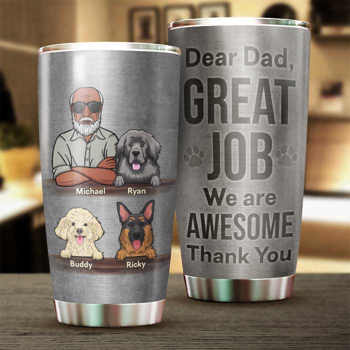 Custom Name Dog Dad Gifts - Personalized Tumbler