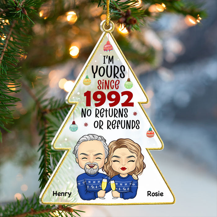 Custom Name Year Christmas Gifts for Couples - Personalized Ornament