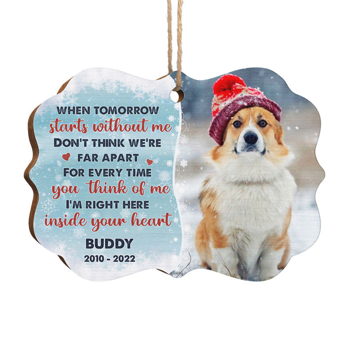 Custom Pet Memorial Photo Christmas Keepsake - Personalized Ornament