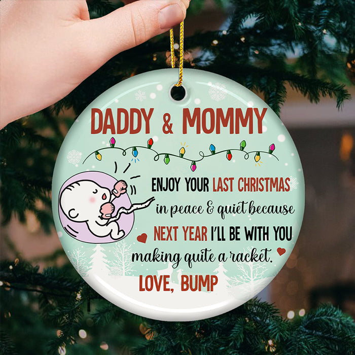 Funny Pregnancy Christmas Gifts for Expecting Parents - Ornament