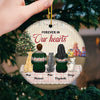 Forever In Our Hearts Forever Loved - Personalized Custom Round Shaped Ceramic Christmas Ornament - Memorial Gift, Sympathy Gift, Christmas Gift
