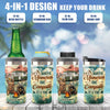 The Bonfire Was Lit There Was Beer - Personalized Can Cooler - Gift For Couples, Gift For Camping Lovers
