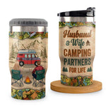 Custom Name Camping Couple Gifts - Personalized Can Cooler