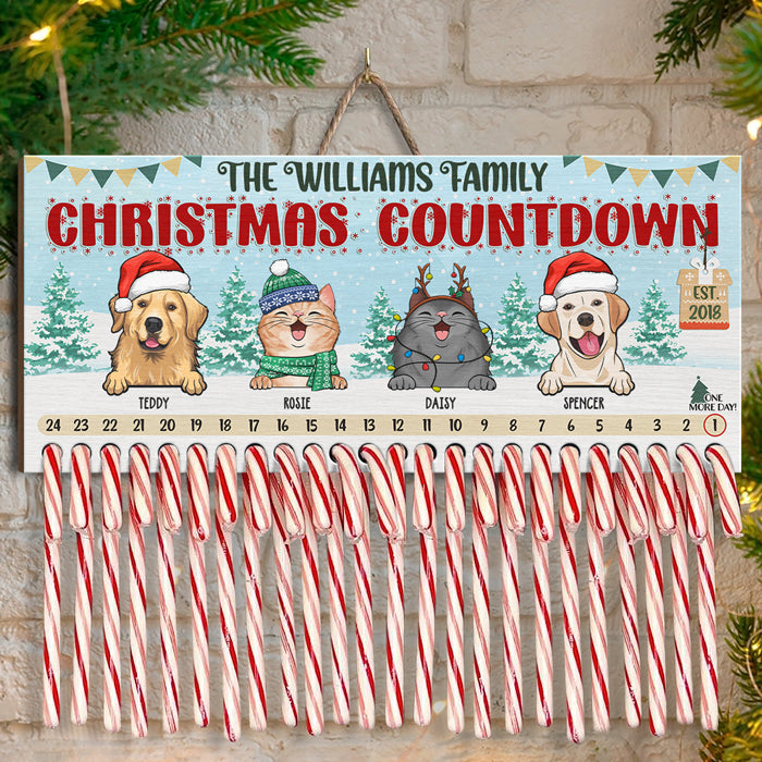Christmas Is The Most Wonderful Time Of The Year - Dog & Cat Personalized Custom Candy Christmas Countdown Wooden Sign, Advent Calendar - Christmas Gift For Pet Owners, Pet Lovers