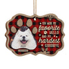 Favorite Hello And Hardest Goodbye - Personalized Custom Benelux Shaped Wood Photo Christmas Ornament - Upload Image, Memorial Gift, Sympathy Gift, Christmas Gift
