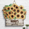 Grandma's Little Garden - Personalized Shaped Wood Sign - Gift For Grandma, Grandparents