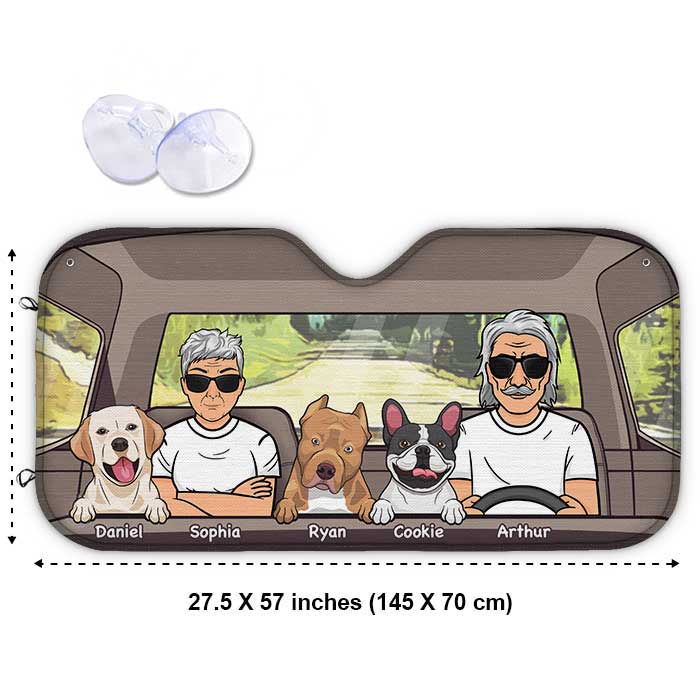 Custom Family Pet Name Car Decor - Personalized Auto Sunshade