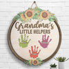 Grandma's Little Helpers - Personalized Shaped Wood Sign - Gift For Grandma, Grandparents