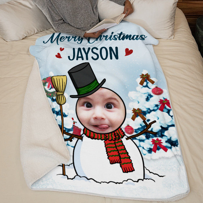 Custom Photo Christmas Elf Gifts for Kids - Personalized Blanket