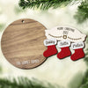 Merry Christmas Happy Family - Personalized Custom Round Shaped 2 Layered Wood Christmas Ornament - Gift For Family Member, Christmas Gift