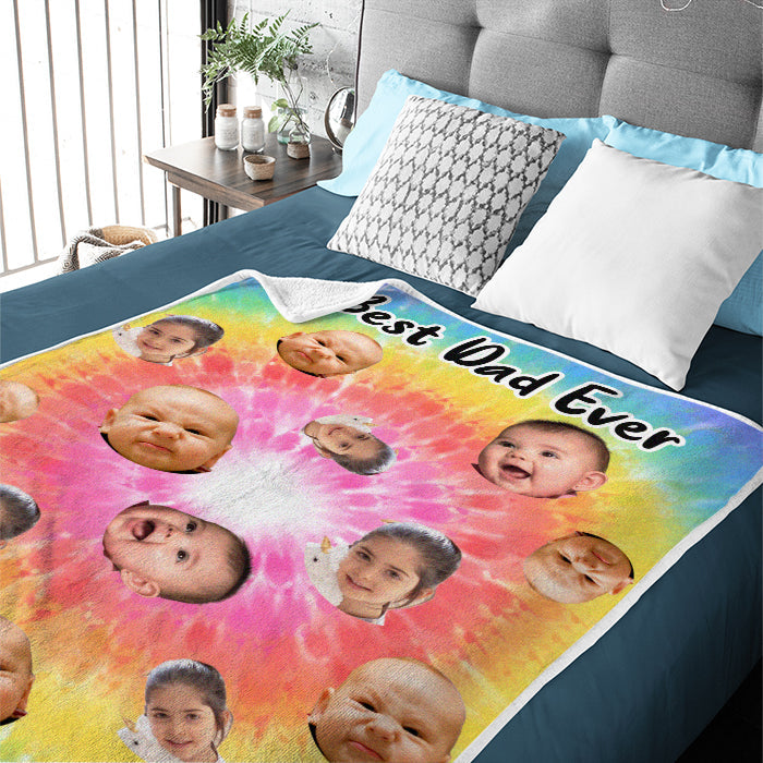 Custom Pet Photo Cat and Dog Gifts for Dad - Personalized Blanket