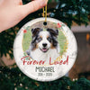 Forever Loved - Personalized Custom Round Shaped Ceramic Christmas Ornament - Upload Image, Memorial Gift, Sympathy Gift, Gift For Pet Lovers, Christmas Gift