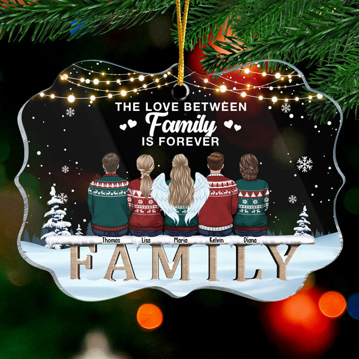 The Love Between Us Is Long-Lasting - Personalized Custom Benelux Shaped Acrylic Christmas Ornament - Gift For Family, Christmas Gift