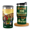 Working Full Time Spoiling My Wife - Personalized Can Cooler - Gift For Couples, Gift For Camping Lovers